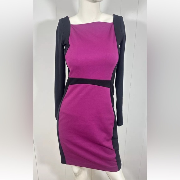Narciso Rodriguez Design Nation XS Pencil Sheath Dress Womens Purple Black - Picture 1 of 12